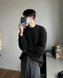 Ribbed Detail Knitted Slab Tee