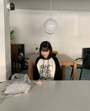 Ichiyo Raglan Color Matching Ribbed Hoodie