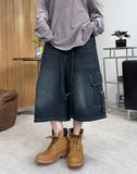 Letty Strap Cargo Bermuda Denim