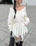 Light Unbalance Tiered Mini Skirt
