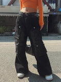 Fly Parachute Pocket Denim Pants