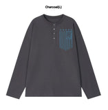 GRAR FLAG Henley Neck Long Sleeve T-Shirt