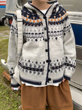 Vinnie Nordic Button Knit Hood Cardigan