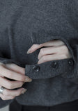 Soft button sleeve sweatshirt