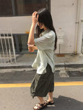 [unisex] Garaki Banding Cargo Cotton Bermuda Pants