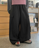 Boboki Banding String Nylon Wide Cargo Pants
