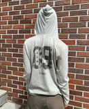 Dir Lettering Print Color Matching Strap Long Sleeve Hood T-Shirt