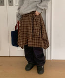 Homan Layered Check Midi Skirt