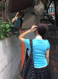 Evin Button V-Neck Knit Short Sleeve T-Shirt