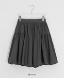 Galten shirring banding midi skirt