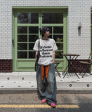 Wavy Washing Pin Tuck Balloon Denim Pants