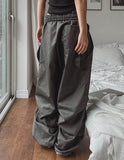 Heavy Double Knee Pintuck Wide String Pants
