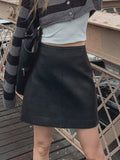 plain eco leather mini skirt