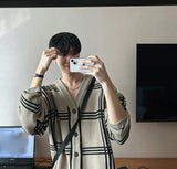 Check Oversized Fit Cardigan