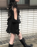 [Muffler set] Dev Flare Sleeveless Mini One Piece Set