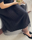Theat Banding Pleated Sha Skirt