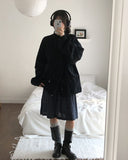 Kotori slit check midi skirt