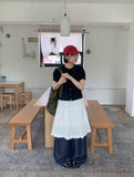 [unisex] Menteki Summer Banding Raw Denim Wide Pants