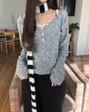 Tomin Stripe Color Matching Knit Muffler