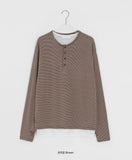 [unisex] Anri Warmer Henley Neck Over Long Sleeve Tee