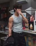 Pain Cut Ribbed Muscle Fit Sleeveless Top
