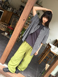 [BAONHAUS] Kinens Over Check Short Sleeve Shirt