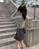 Ugi Color Layered Shirring T-shirt