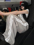 Metal Track Wide Nylon Pants