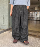 [unisex] Danaru Banding Parachute Wide Denim Pants