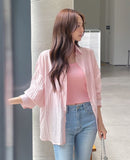 Sisle knit sleeveless wrinkle shirt set