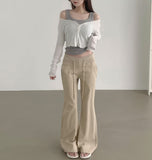 Banding Unique Cooling Patch Pocket Span Bootcut Pants