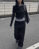 Kaya Black Pintuck Wide Pants