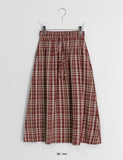 Chucho Vintage Check Banding Long Skirt