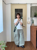 [unisex] Linmus Banding Linen Balloon Wide Pants