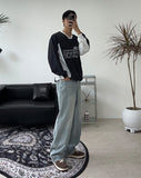 Deueddy Washing Long Wide Denim Pants