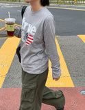 Mivens Printing Round Long Sleeve Tee