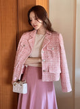 Ronda Mix Collar Pearl Tweed Jacket