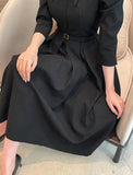 Rebbe Jacquard Collar Pleated One Piece (Belt set)