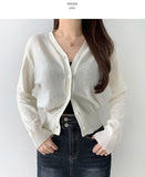 Soft V-Neck Basic Cardigan