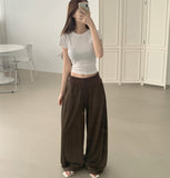 Wide ver. Fold Folding Mesh Fabric Banding Mega Wide Pants