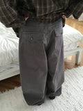 Charne Herringbone Wide Cotton Pants