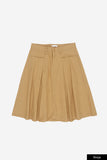 Two face box pleated midi skirt