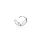 Champagne Full Moon Silver (W) Point One-Touch Earrings XS