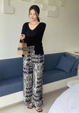 Chillin Bohemian Printed Banding Wide Cool Pants