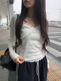Cobo Frill V-neck Sleeveless