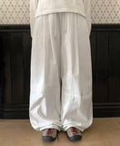 Moniki banding string rivet cut pin tuck wide pants