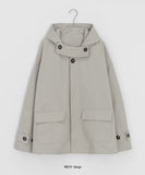 Auburn High-Neck Cotton Hood Bomber Jacket