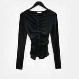 Hamel Shirring Unbalanced Cardigan