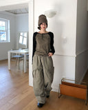 Solin Stonewashed Diagonal Cargo Pants