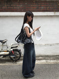 Noal Lace Ribbon Puff Sleeveless Blouse
